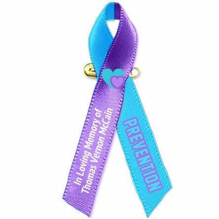 Teal Purple Ribbon Suicide Prevention Awareness Art Print by Above the  Village Design