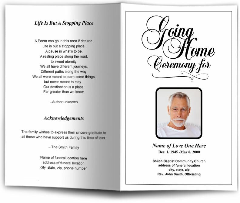 Going Home Funeral Program Template – Funeral Program-Site Funeral