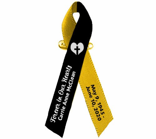 gold awareness ribbon clipart