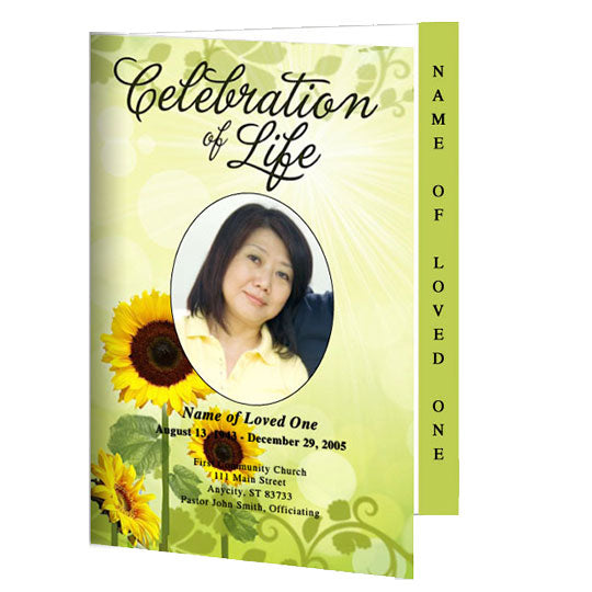 Sunflower 4-Sided Graduated Funeral Program Template – Funeral Program-Site  Funeral Programs & Templates