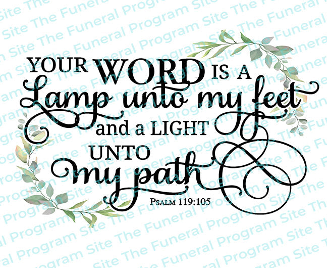 Your Word Is A Lamp Funeral Bible Verses Word Art – Funeral 