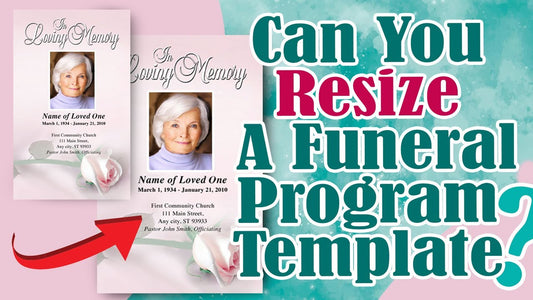 resizing a funeral program template