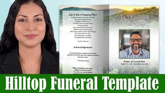 funeral program template hilltop design