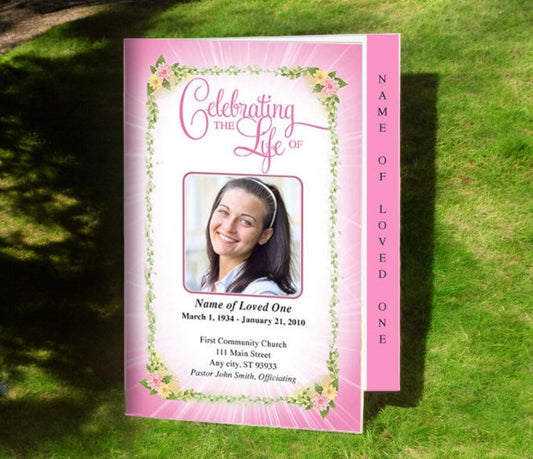 Christie 4-Sided Graduated Funeral Program Template