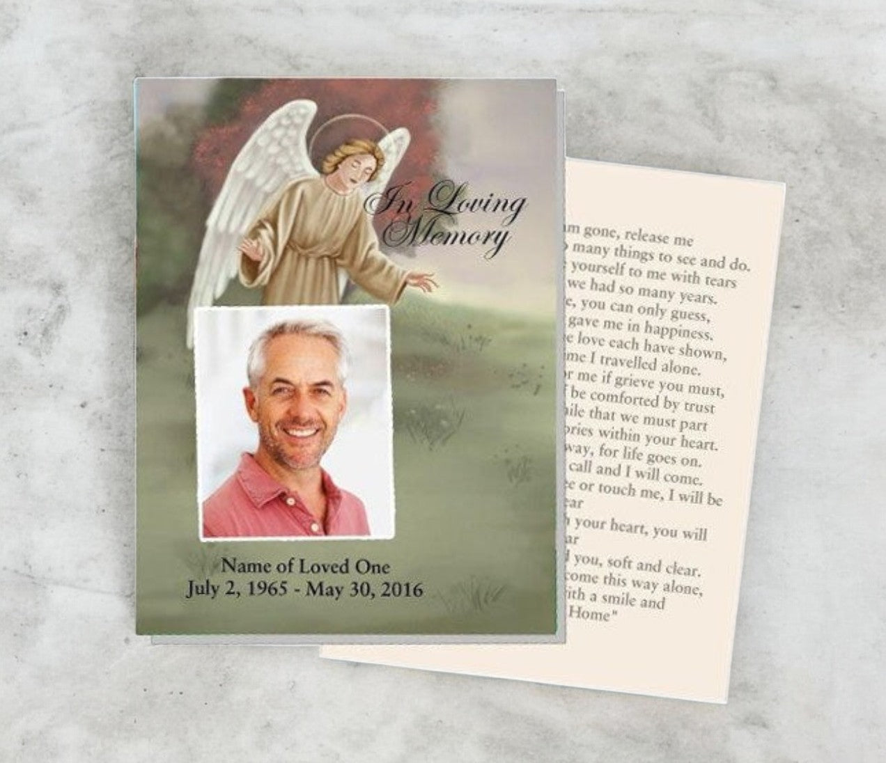 Delilah Small Memorial Card Template