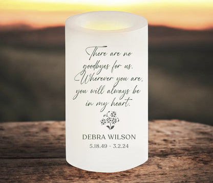 No Goodbyes Personalized Flameless LED Memorial Candle