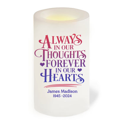 Always Heart Personalized Flameless LED Memorial Candle