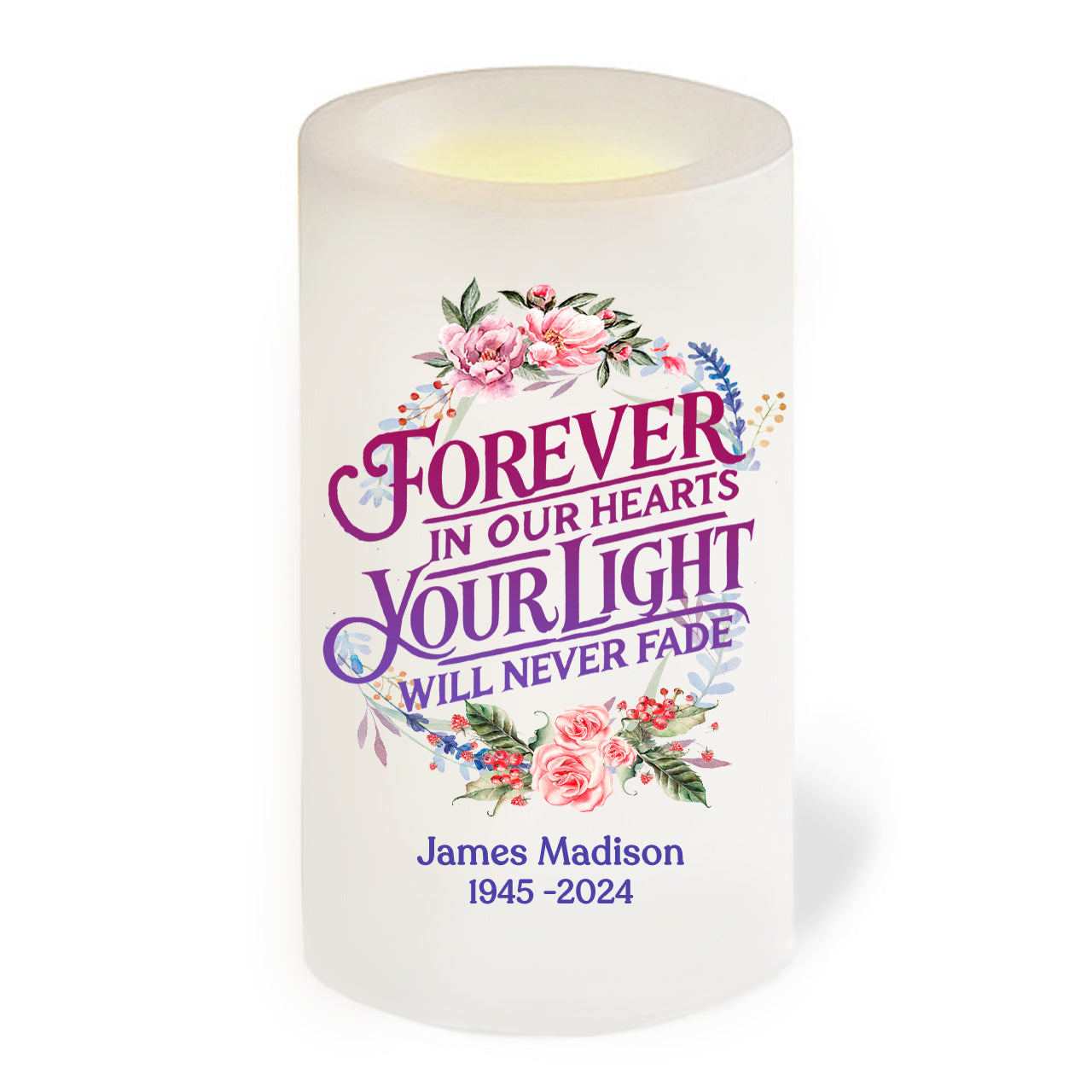 Forever Personalized Flameless LED Memorial Candle