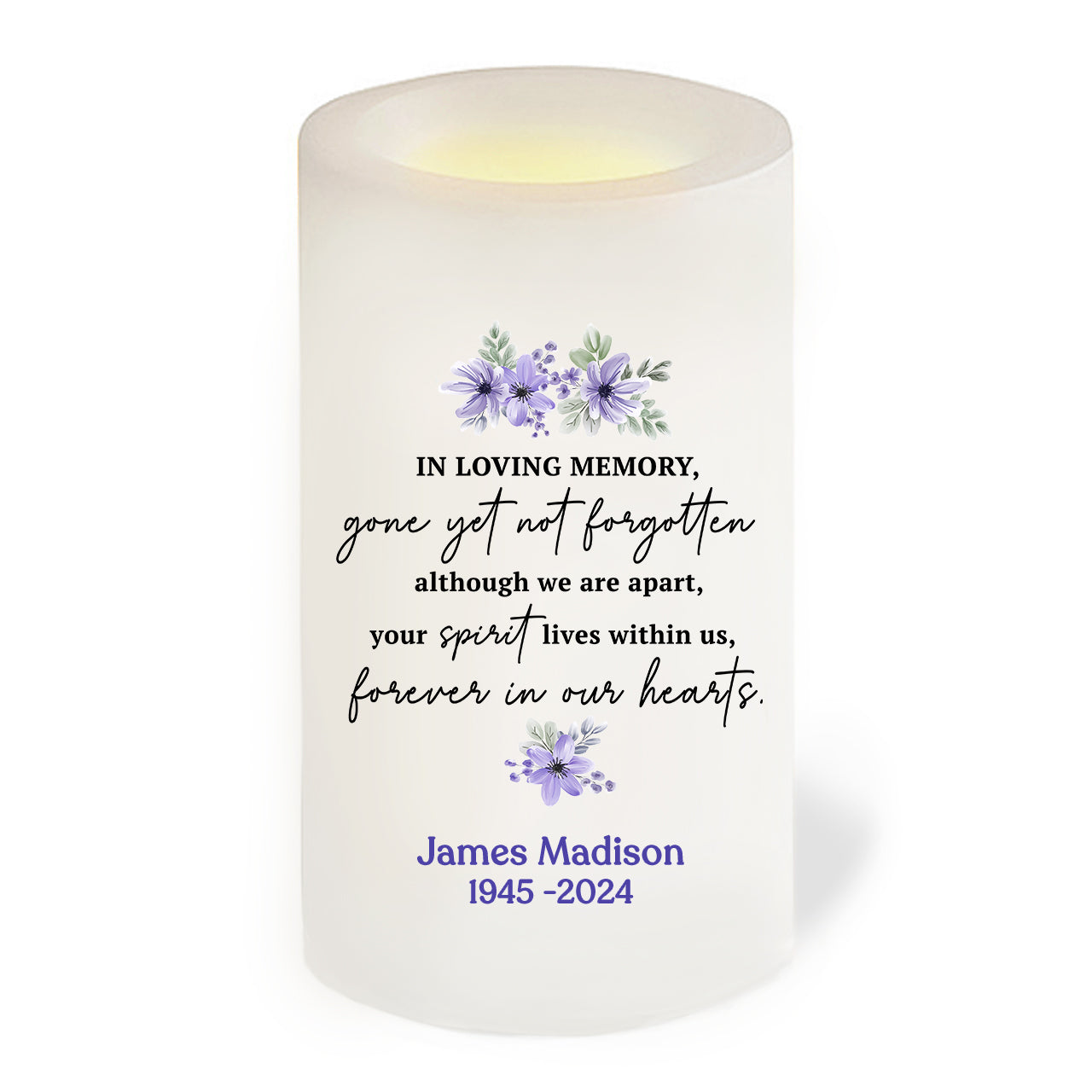 In Loving Memory Personalized Flameless LED Memorial Candle