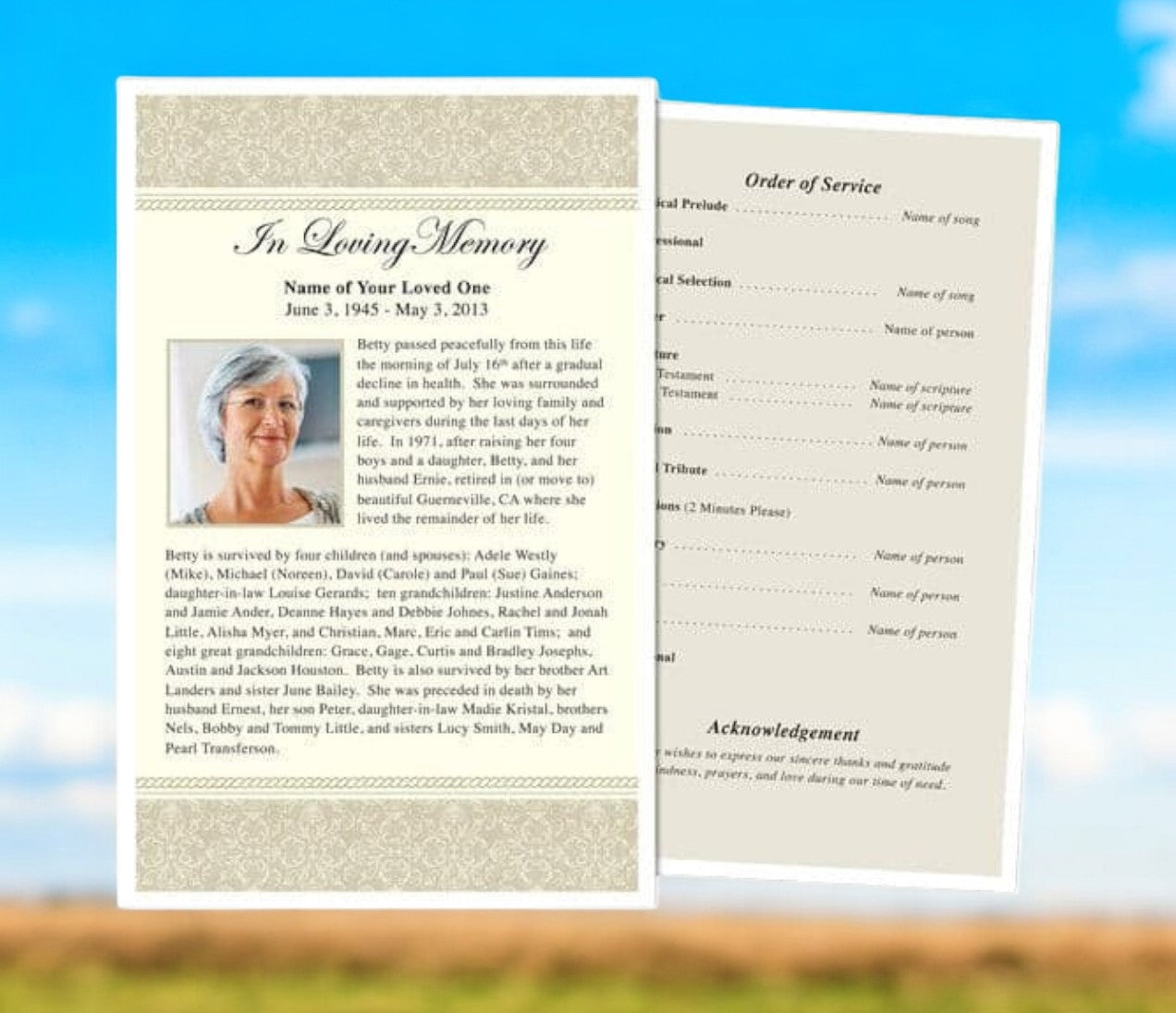 Alexa Funeral Flyer Template