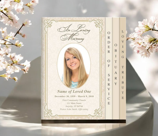 Alexandria 8-Sided Funeral Graduated Program Template