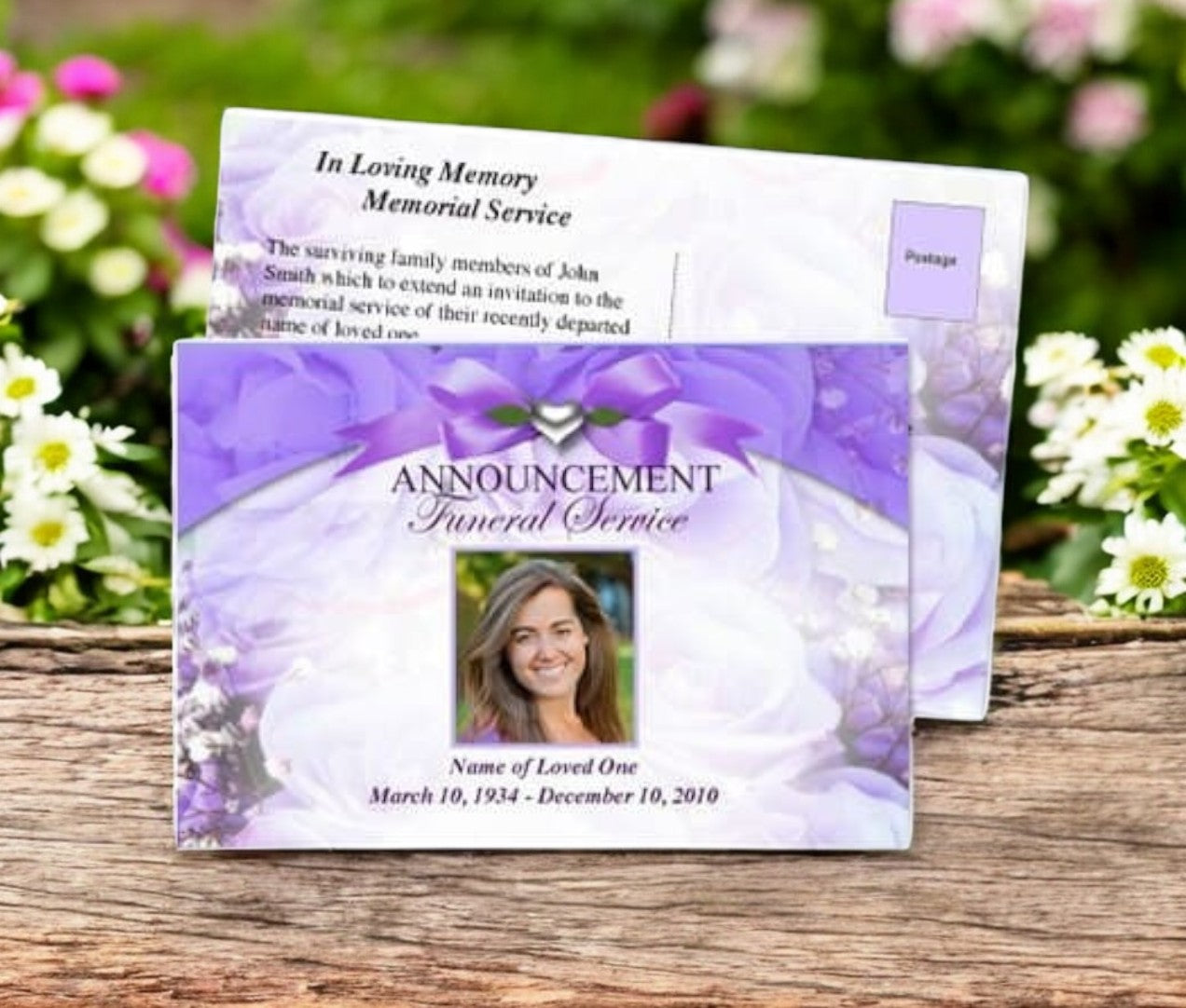 Amethyst Funeral Announcement Template