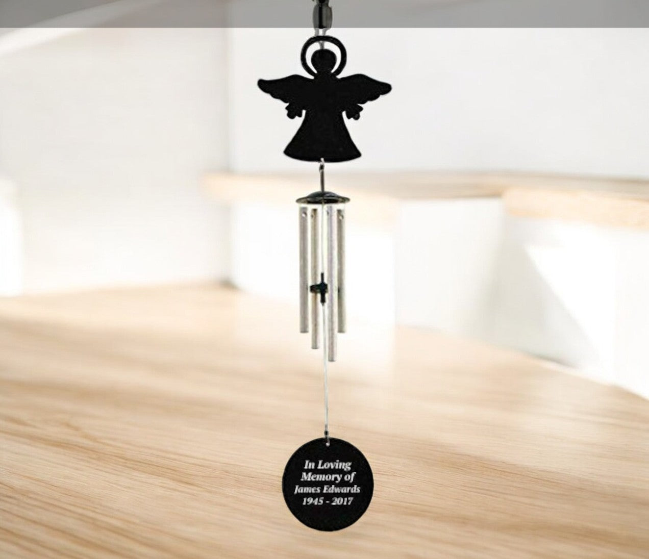 Personalized Angel Silhouette In Loving Memory Memorial Wind Chime - The Funeral Program Site