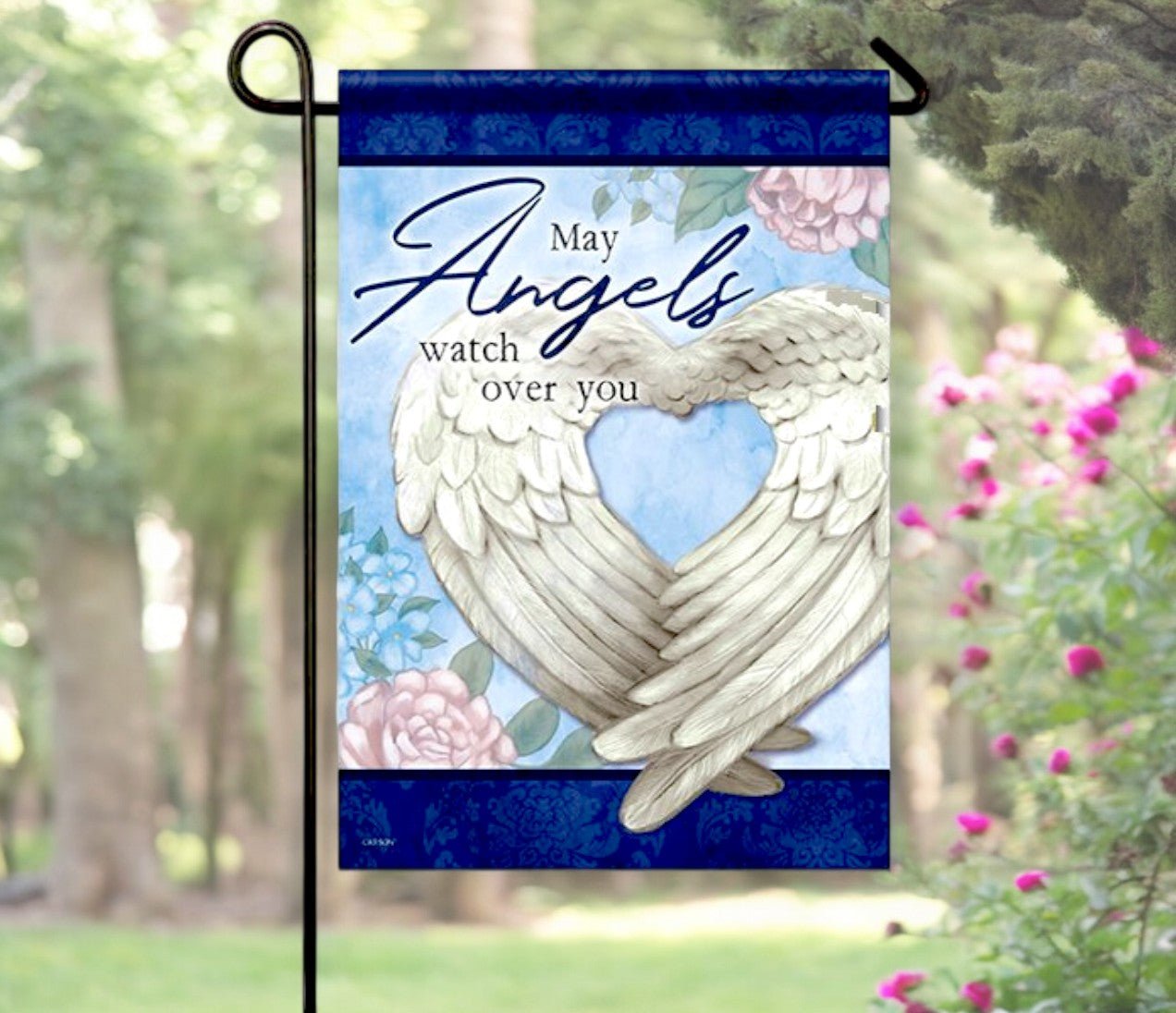 Angels Watch Over You Memorial Garden Flag - Funeral Program - Site Funeral Programs & Templates