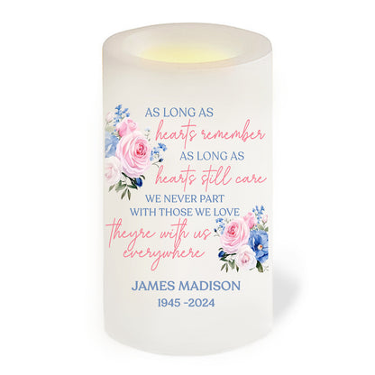 Heart Remembers Personalized Flameless LED Memorial Candle