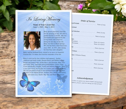 Butterfly Funeral Flyer Template