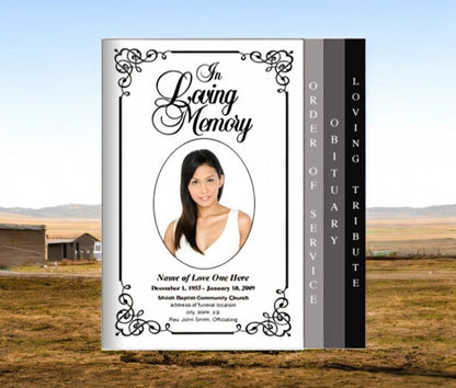 Cadence 8-Sided Graduated Funeral Program Template