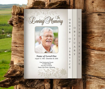 Ceasar 8-Sided Graduated Funeral Program Template