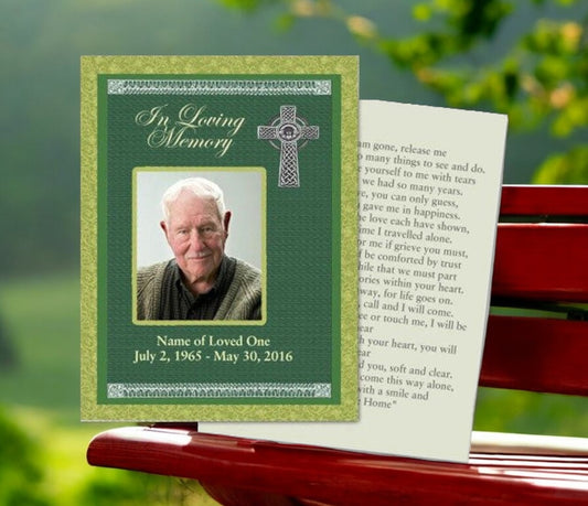 Celtic Small Memorial Card Template