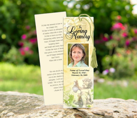 Cherub Memorial Bookmark Template