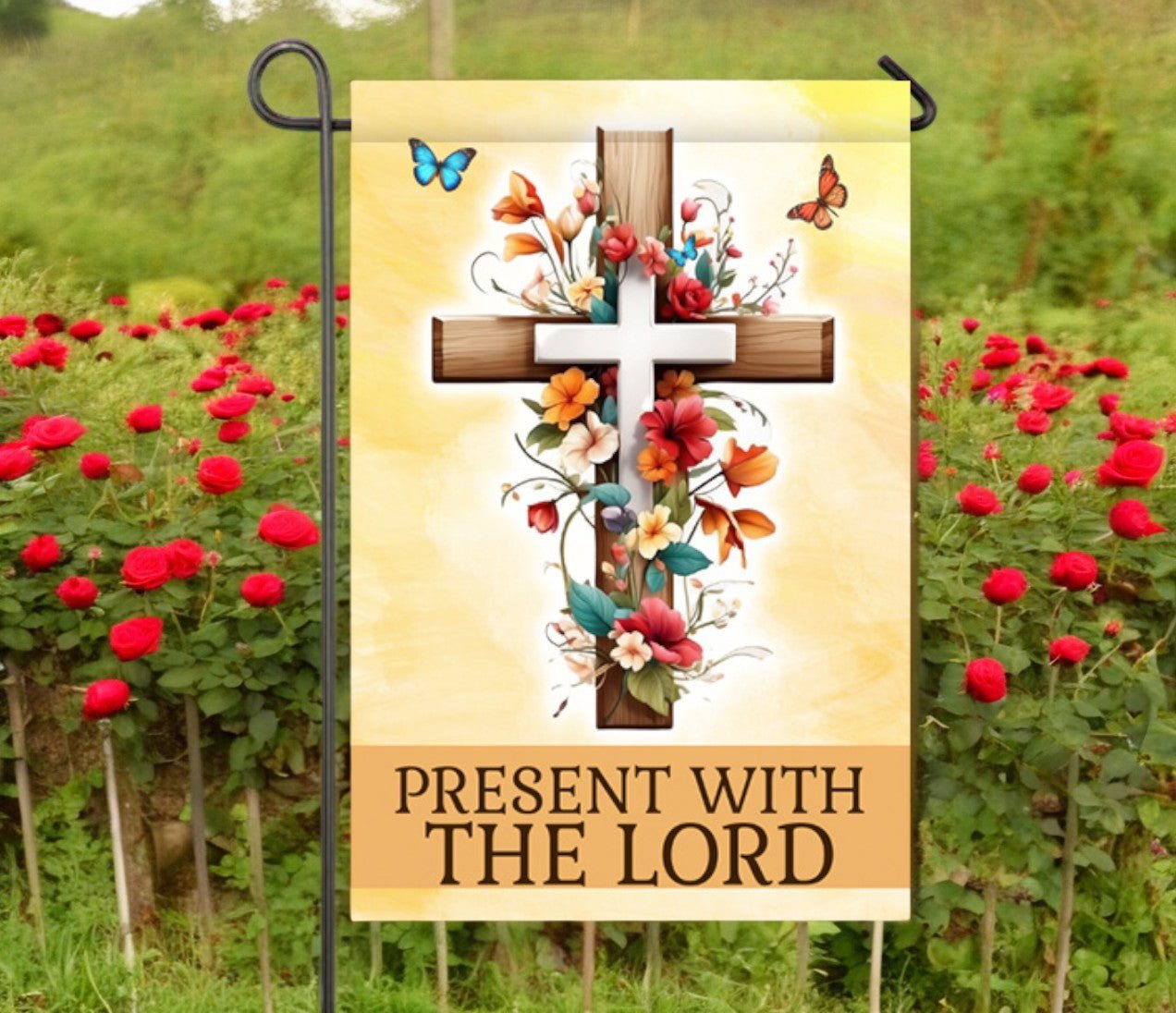 Cross Garden or Cemetery Flag - Funeral Program - Site Funeral Programs & Templates