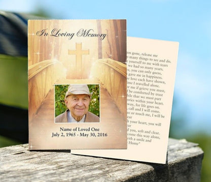 Crossing Small Memorial Card Template