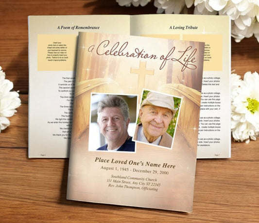 Crossing Funeral Booklet Template