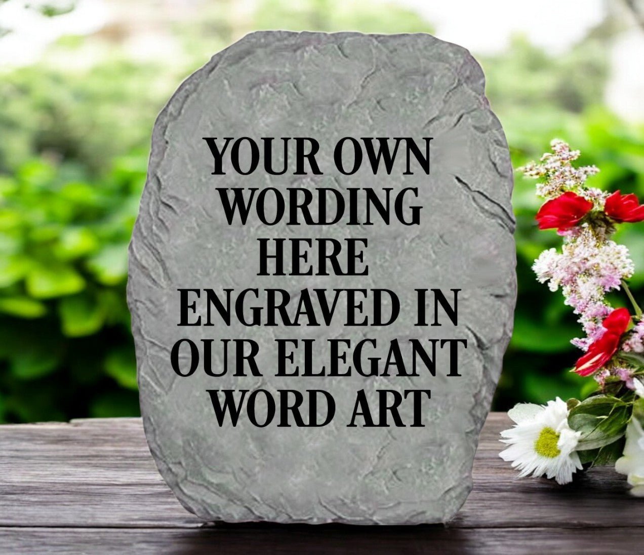 Custom Memorial Garden Stone - Your Own Wording - Funeral Program - Site Funeral Programs & Templates