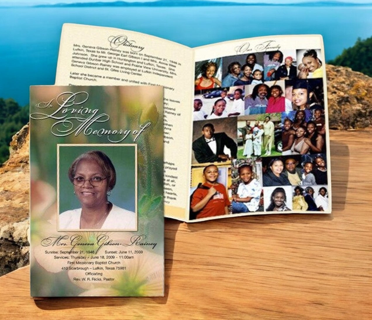 Center Fold Bifold Funeral Program Customization Service