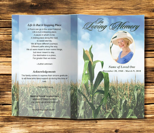 Cornfield Funeral Program Template