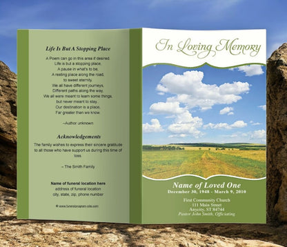 Country Funeral Program Template