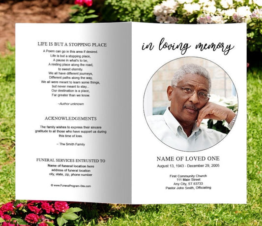 Circle Funeral Program Template