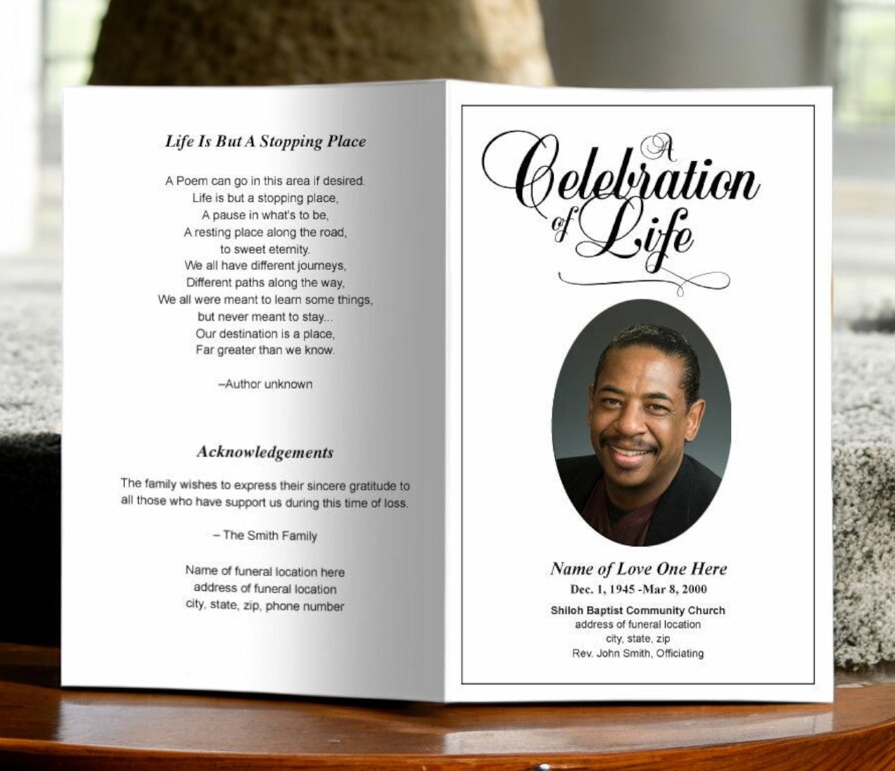 Classic Funeral Program Template