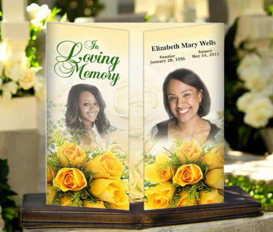 Custom Funeral Program Cover Gatefold Template