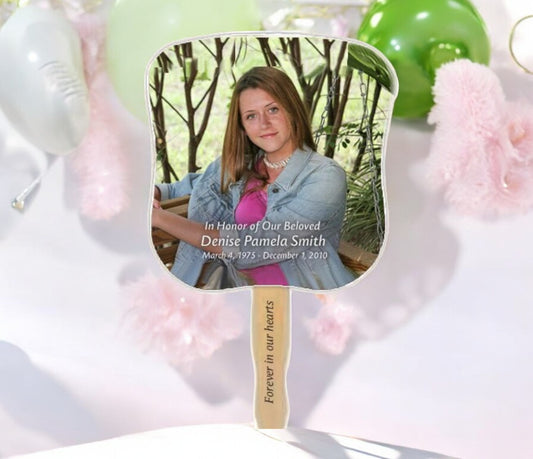 Custom Personalized Hour Glass Memorial Fan (Pack of 10)