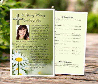 Daisy Funeral Flyer Template