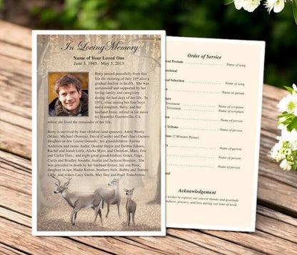 Deer Funeral Flyer Template