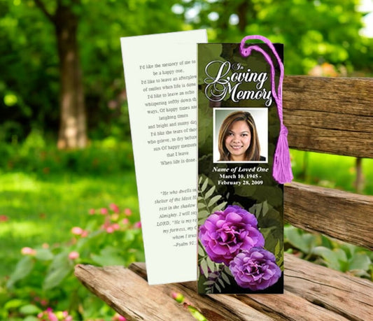 Essence Memorial Bookmark Template