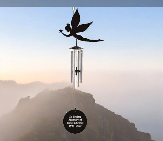 Personalized Fairy Silhouette In Loving Memory Memorial Wind Chime - The Funeral Program Site