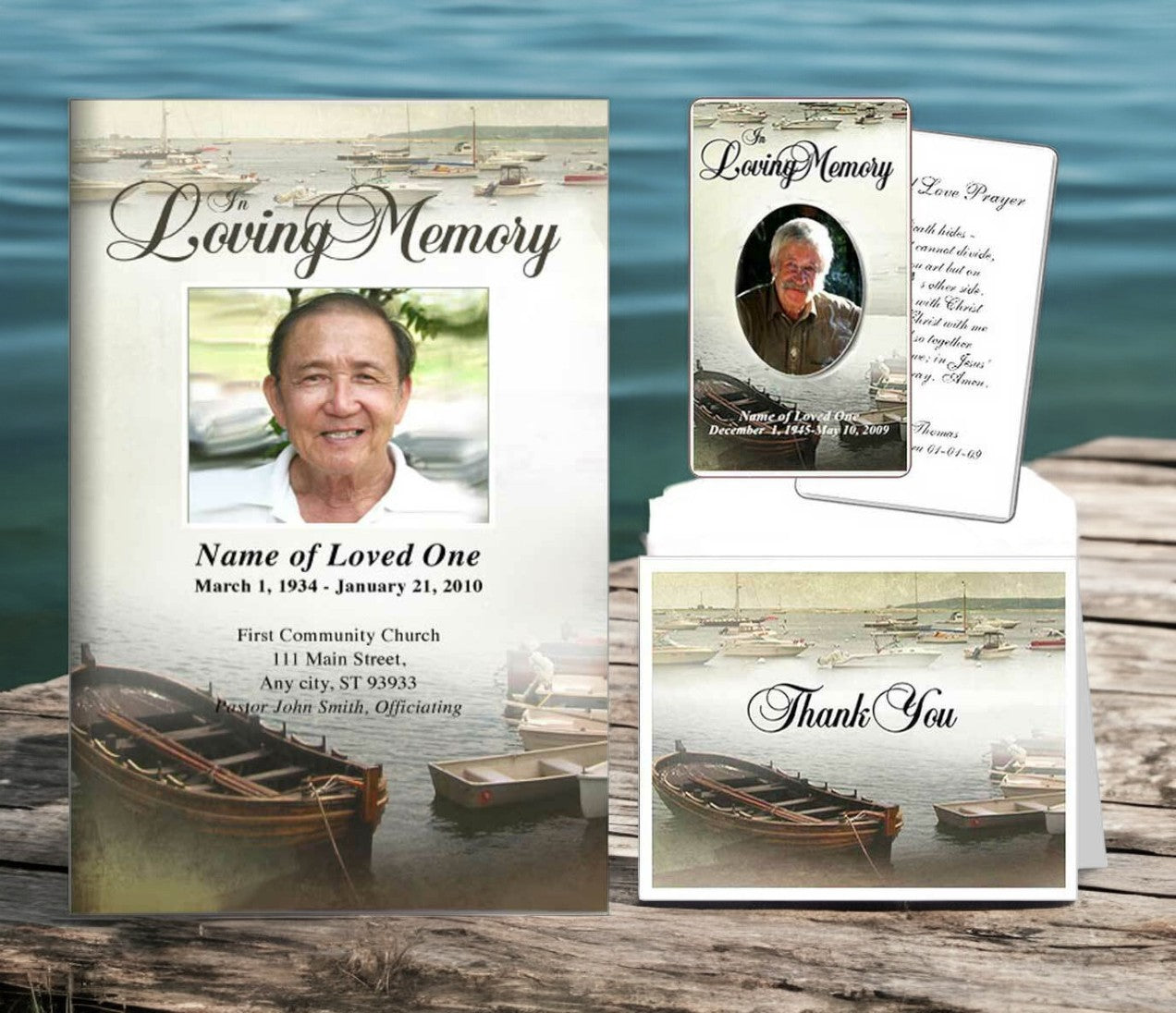 Funeral Stationery Templates Set - Fishing