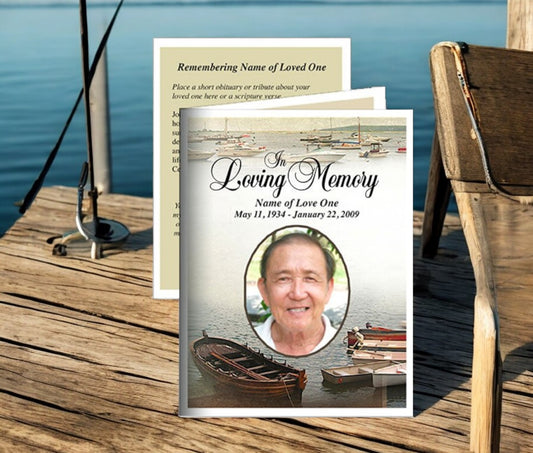 Fishing Small Memorial Card Template