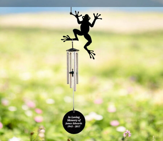 Frog Silhouette In Loving Memory Memorial Wind Chime - Funeral Program - Site Funeral Programs & Templates