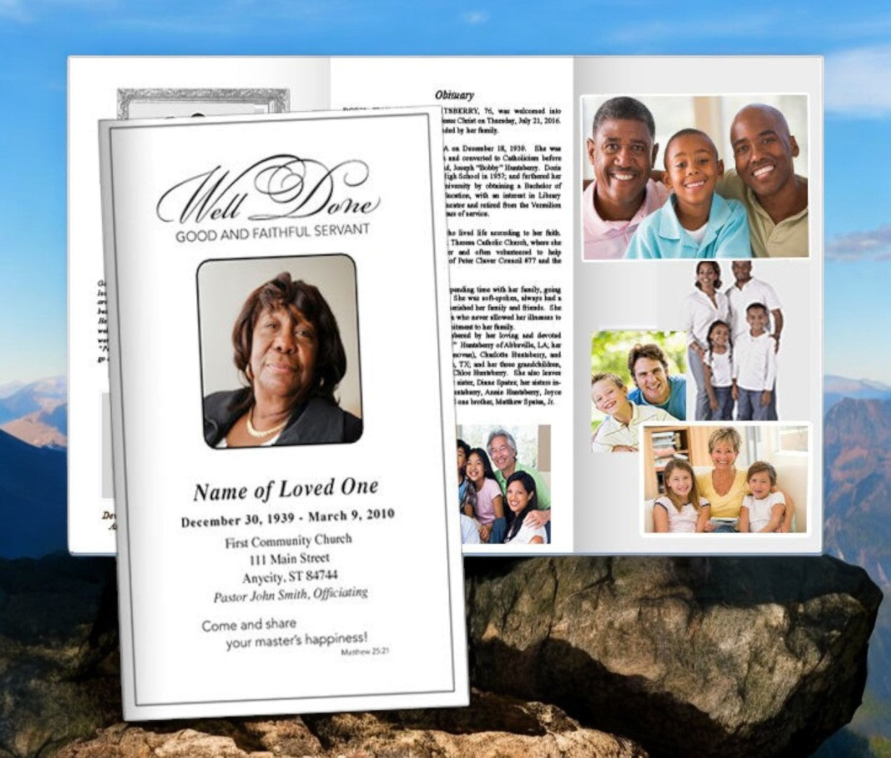 Faithful Trifold Funeral Brochure Template