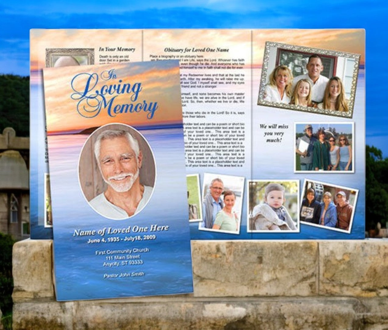 Dusk TriFold Funeral Brochure Template