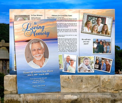 Dusk TriFold Funeral Brochure Template