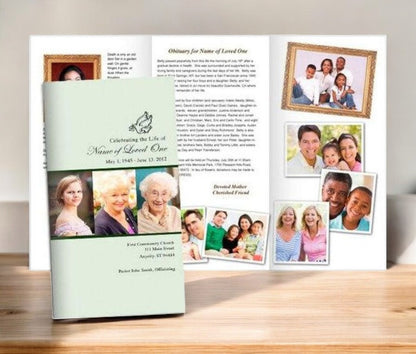 Contemporary Trifold Funeral Brochure Template