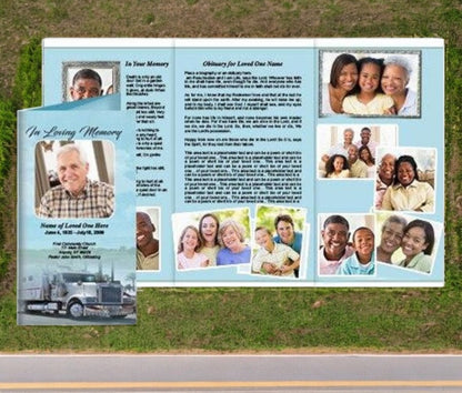 BigRig Tri Fold Funeral Brochure Template