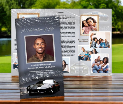 Highend Cars Trifold Funeral Brochure Template