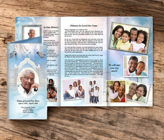 Open Arms Funeral Brochure Tri Fold Template