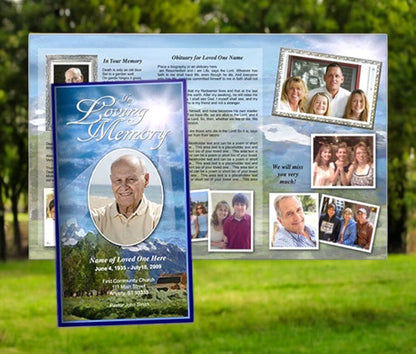 Outdoor TriFold Funeral Brochure Template